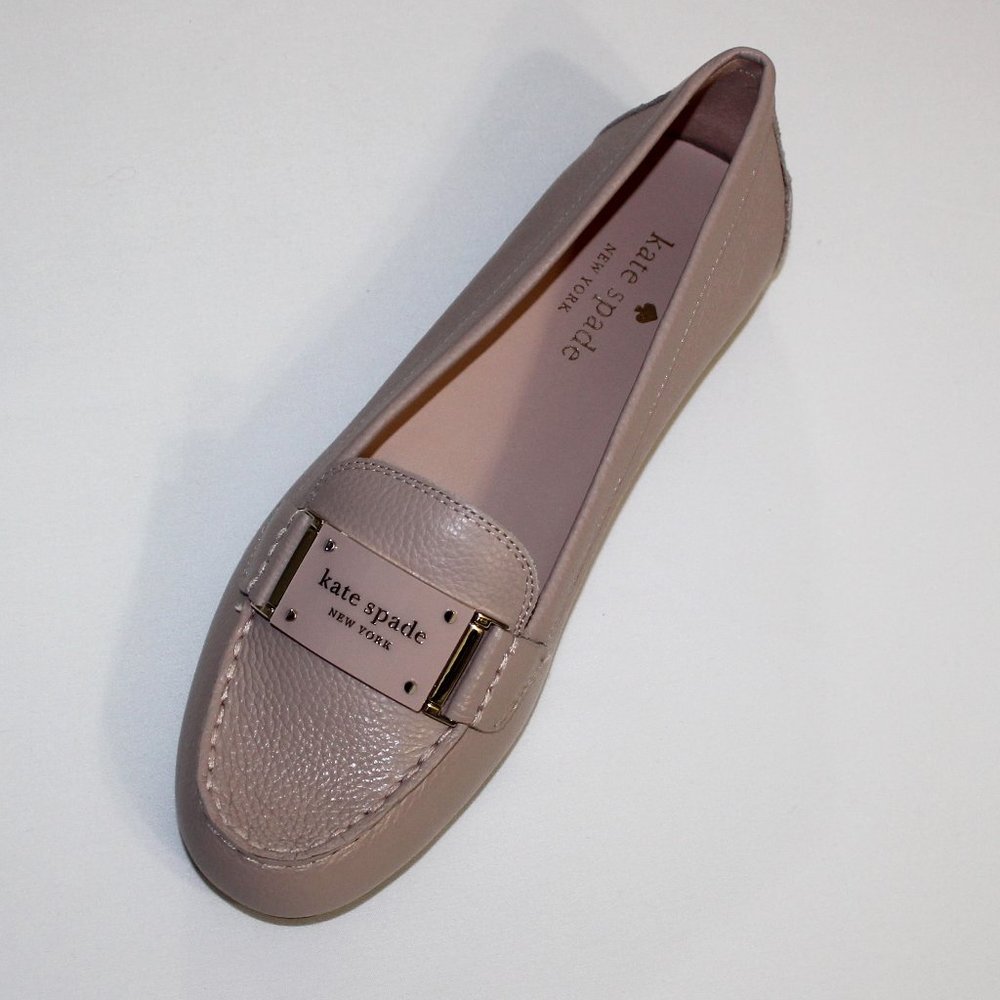 KATE SPADE CHESIRE PALE VELLUM MINI TUMBLE NAPPA LOAFERS